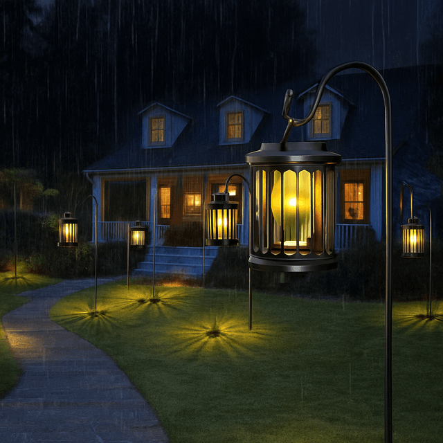 ガーデニング 太陽光充電式防水吊り下げ灯籠