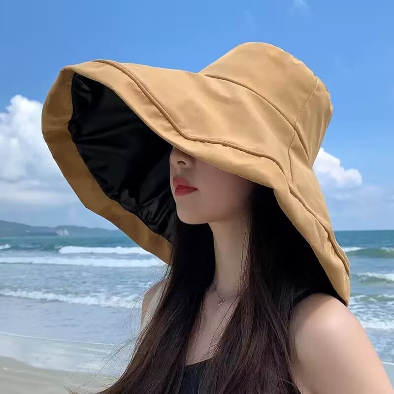 ガーデニング 紫外線対策つば広日除け帽子