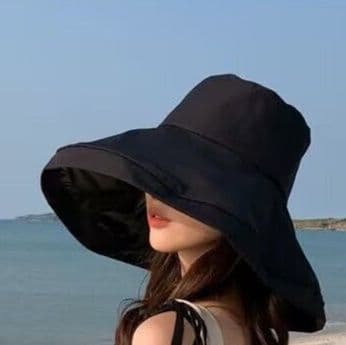 ガーデニング 紫外線対策つば広日除け帽子