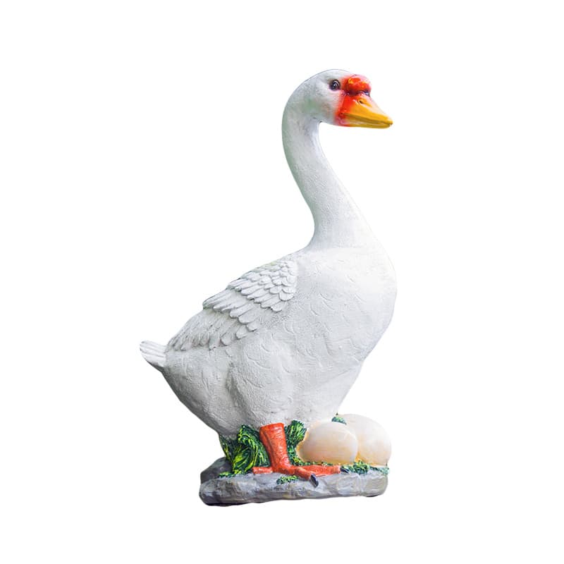 ガーデニング 優雅な白鳥の親子オーナメント