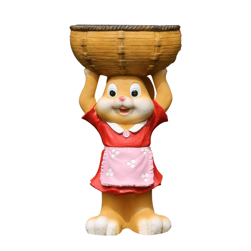 ガーデニング うさぎ農家の花園オーナメント